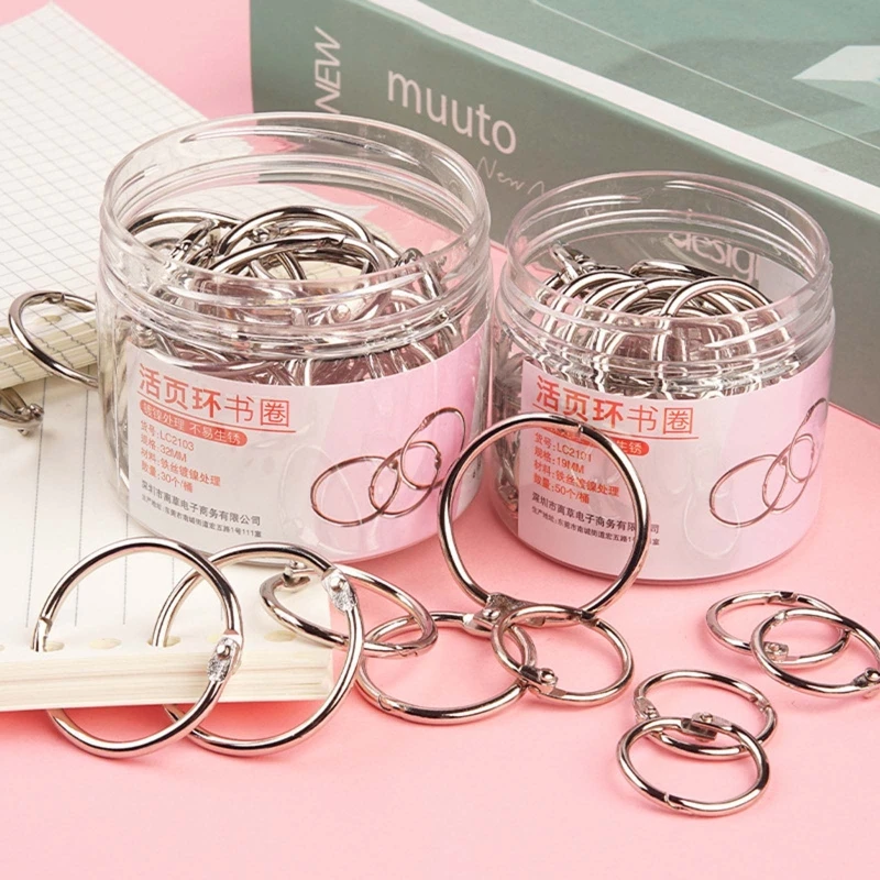 30/50Pcs Loose Leaf Binder Rings Keychain Rings Study Book Ring for DIY Scrapbooking Album Card Index Card Binding
30/50Pcs Loose Leaf Binder Rings Keychain Rings Study Book Ring for DIY Scrapbooking Album Card Index Card Binding