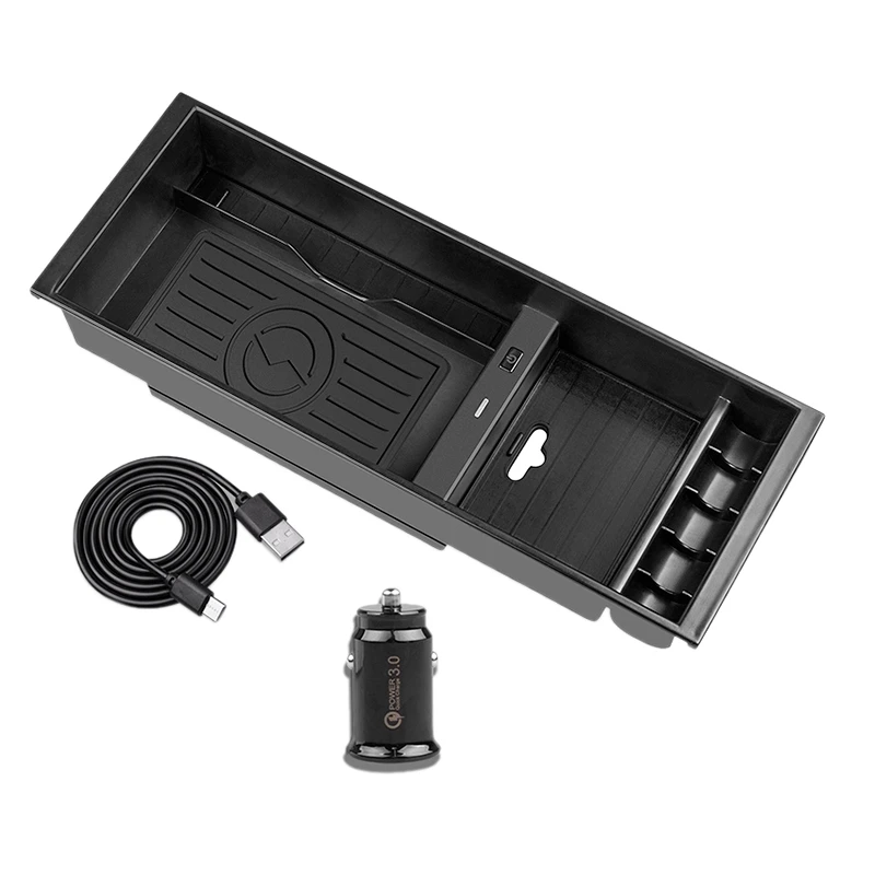 Center Console Organizer Wireless Charger 10W QI Phone Charging Storage Box For Ford F150 F-150 2015-20 Car Armrest Box
Center Console Organizer Wireless Charger 10W QI Phone Charging Storage Box For Ford F150 F-150 2015-20 Car Armrest Box