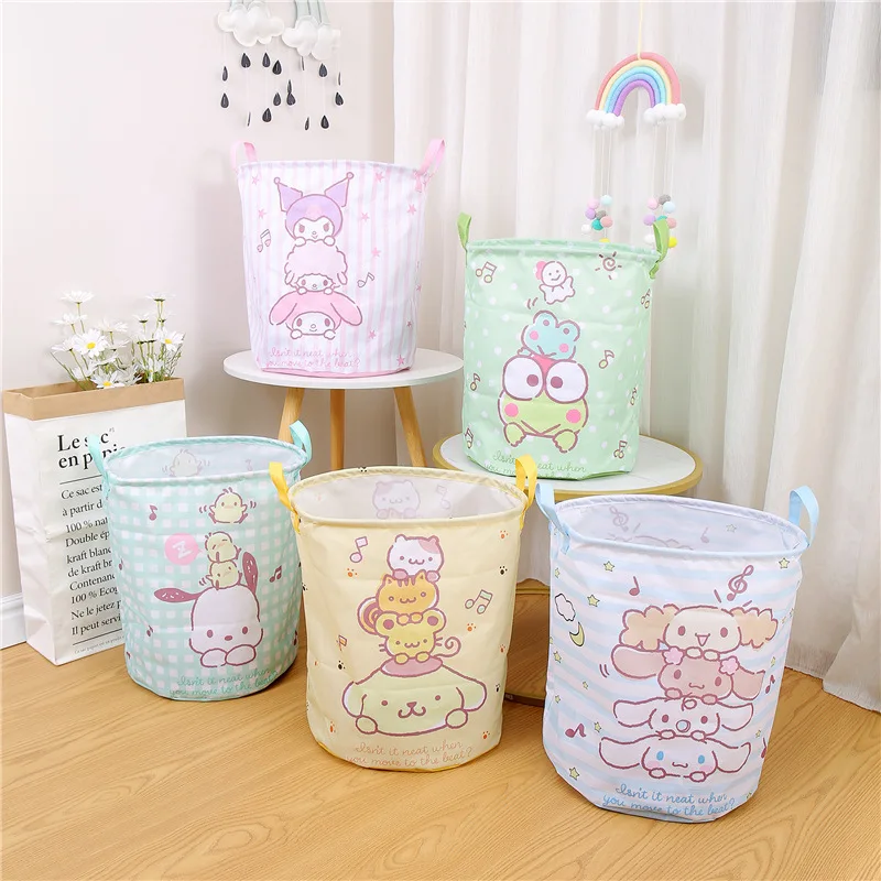 

Kawaii Sanrio Foldable Laundry Basket My Melody Kuromi Cinnamoroll Hello Kitty Cartoon Folding Washing Bin Laundry Hamper Gift