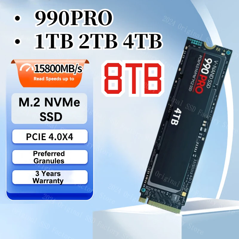 

990PRO M2 NVMe SSD 1TB Solid State Drive 512GB 256GB 128GB Hard Disk M2 2280 PCIe 4.0x4 internal HDD For PC Notebook Desktop PS5