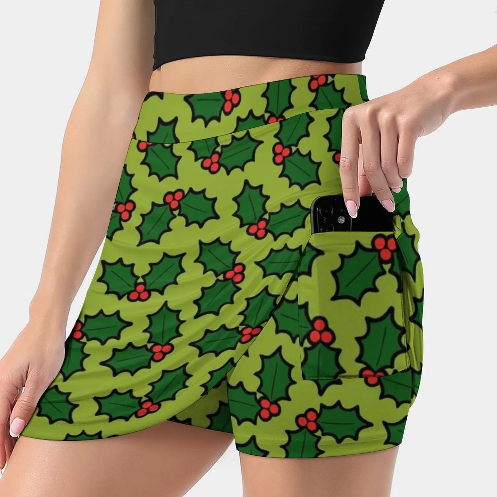 Holly Leaves And Berries Pattern In Light Green Women's skirt Mini Skirts A Line Skirt With Hide Pocket Holly Berry Berries
Holly Leaves And Berries Pattern In Light Green Women's skirt Mini Skirts A Line Skirt With Hide Pocket Holly Berry Berries