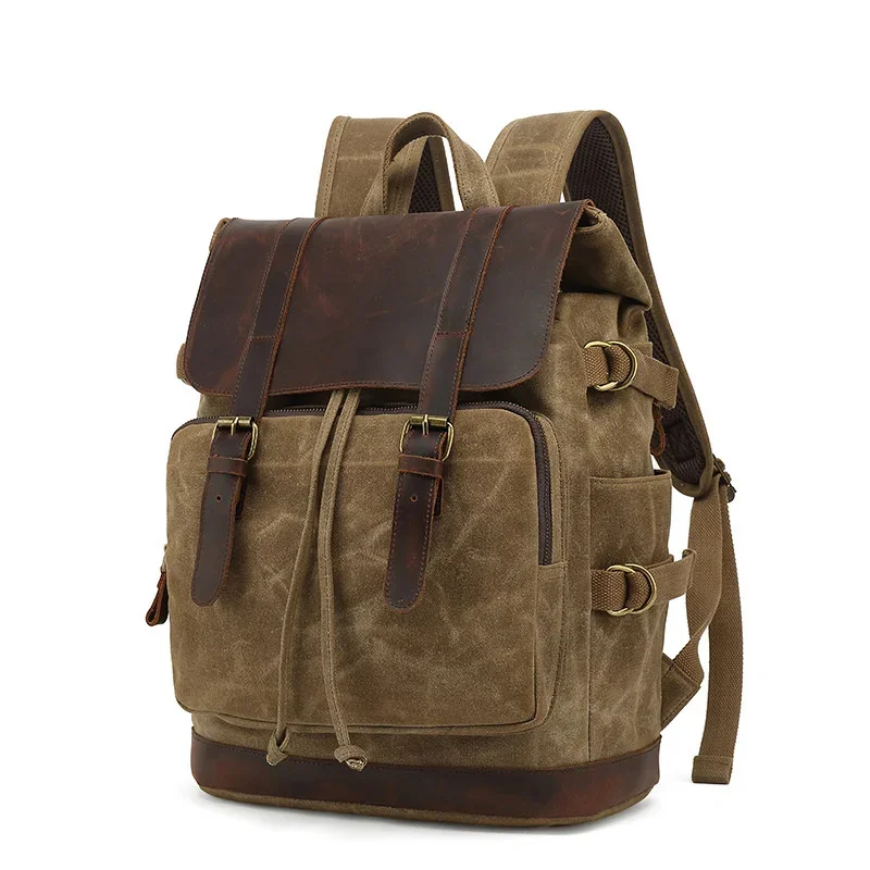 Backpacks Vintage Men's Canvas Leather Students Rucksacks Large Capacity Waterproof Laptop Backpack Outdoor Traveling Daypacks
Backpacks Vintage Men's Canvas Leather Students Rucksacks Large Capacity Waterproof Laptop Backpack Outdoor Traveling Daypacks