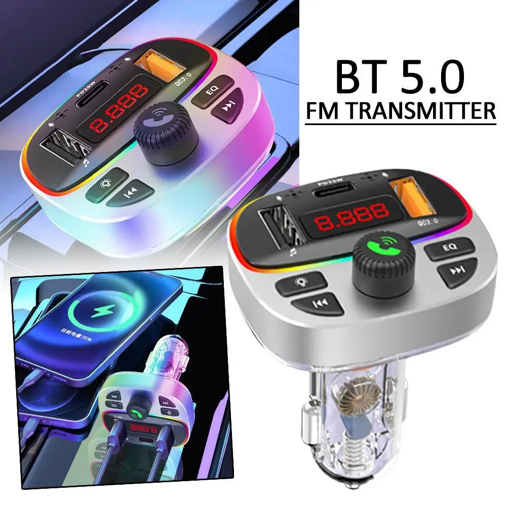 T8S FM Transmitter Car MP3 Player TF Card U Disk Playback 3.1A USB Car Charger Handsfree Bluetooth 5.0 Car Kit FM Modulator
T8S FM Transmitter Car MP3 Player TF Card U Disk Playback 3.1A USB Car Charger Handsfree Bluetooth 5.0 Car Kit FM Modulator