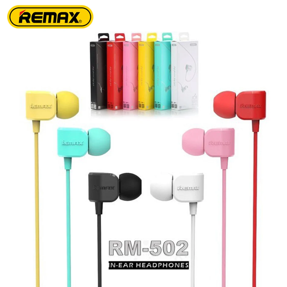 

Remax RM-502 In Ear Wired Headphones High Quality 3.5mm Fashion Colorful Earphones Muisc HIFI Stereo Headests Earbuds WIth Mic