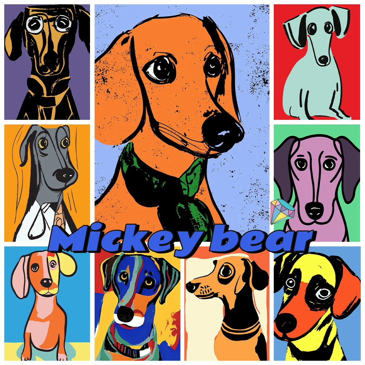 Dachshund DIY 5D AB Diamond Art Painting Colorful Abstract Animal Hand Diamond Embroidery Pet Dog Cross Stitch Home Wall Decor
Dachshund DIY 5D AB Diamond Art Painting Colorful Abstract Animal Hand Diamond Embroidery Pet Dog Cross Stitch Home Wall Decor