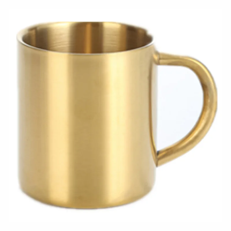 304 Stainless Steel Cup Thickened Double-layer Coffee Mug Children's Heat Insulation Water Gold-plated
304 Stainless Steel Cup Thickened Double-layer Coffee Mug Children's Heat Insulation Water Gold-plated