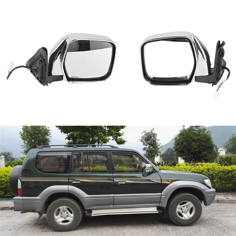 

Exterior Door Rearview Side Mirror Assy for Toyota Land Cruiser Prado LC90 1996-2002 5-PINS RH with Heated 97910-60570