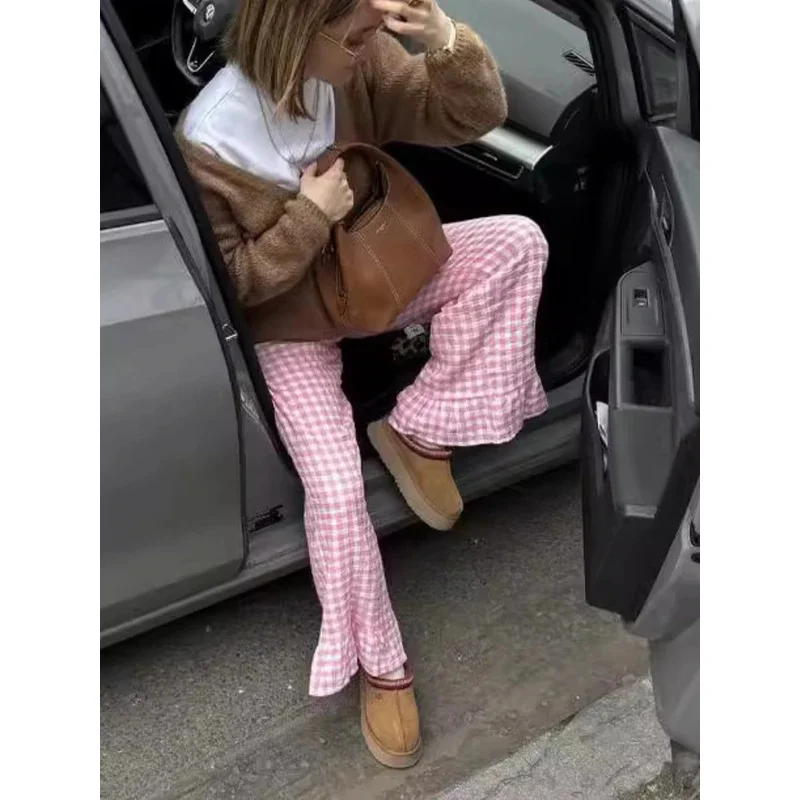 ASDS Ruffles Pants 2024 Summer New Korean Women Clothing Retro Sweet Plaid Printed High Waist Micro-Raise Casual Trousers
ASDS Ruffles Pants 2024 Summer New Korean Women Clothing Retro Sweet Plaid Printed High Waist Micro-Raise Casual Trousers