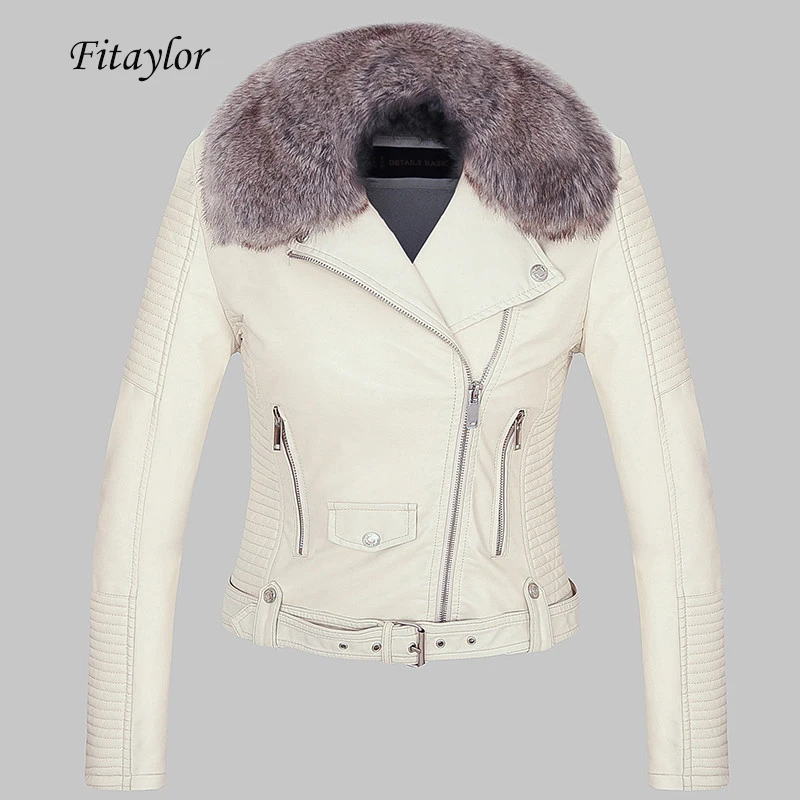 Fitaylor Women Winter Warm Faux Leather Jacket Coat With Fur Collar Female Pink Pu Motorcycle Jacket Biker Punk Black Outerwear
Fitaylor Women Winter Warm Faux Leather Jacket Coat With Fur Collar Female Pink Pu Motorcycle Jacket Biker Punk Black Outerwear