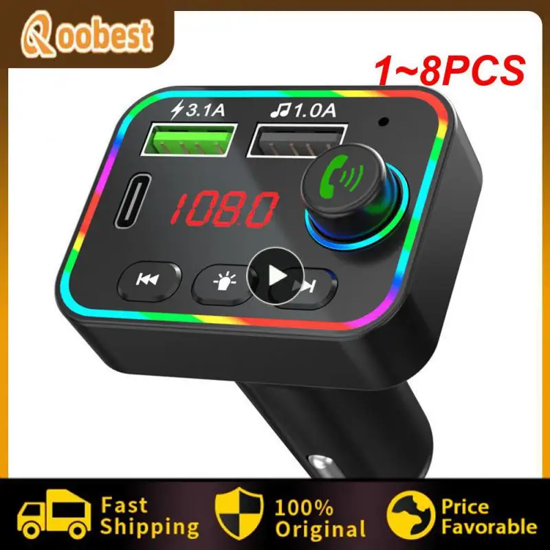 

1 ~ 8 шт. автомобильное зарядное устройство, Bluetooth-совместимый 5,0 FM-передатчик, беспроводной аудио-приемник громкой связи, mp3-плеер, цветной аудиоприемник