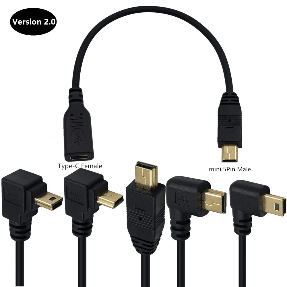 Gold plated 3A mini5p male bend Turn Type-c female mobile phone flat camera T-port data charging conversion cable
Gold plated 3A mini5p male bend Turn Type-c female mobile phone flat camera T-port data charging conversion cable