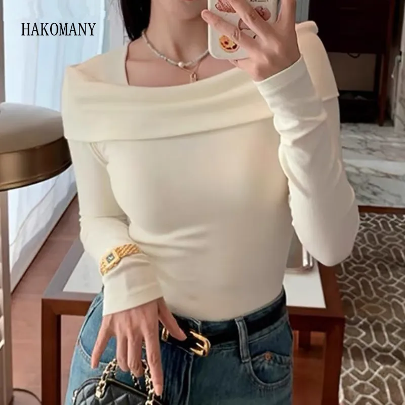 Women Waist Slim T-shirt Warm Tee Tank Tops 5 colors Sexy Ruched Slash Off Shoulder Full Sleeve T Shirt
Women Waist Slim T-shirt Warm Tee Tank Tops 5 colors Sexy Ruched Slash Off Shoulder Full Sleeve T Shirt