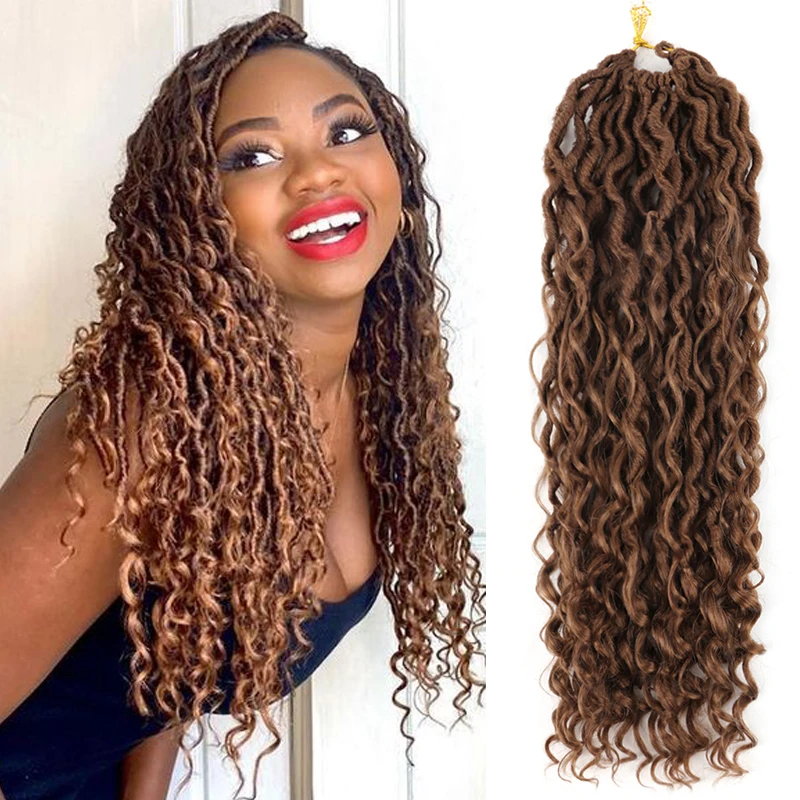 Goddess Faux Locs Braids Crochet Hair for Women 18'' River Faux Locs with Curly Hair Natural Synthetic Braiding Hair Extensions
Goddess Faux Locs Braids Crochet Hair for Women 18'' River Faux Locs with Curly Hair Natural Synthetic Braiding Hair Extensions