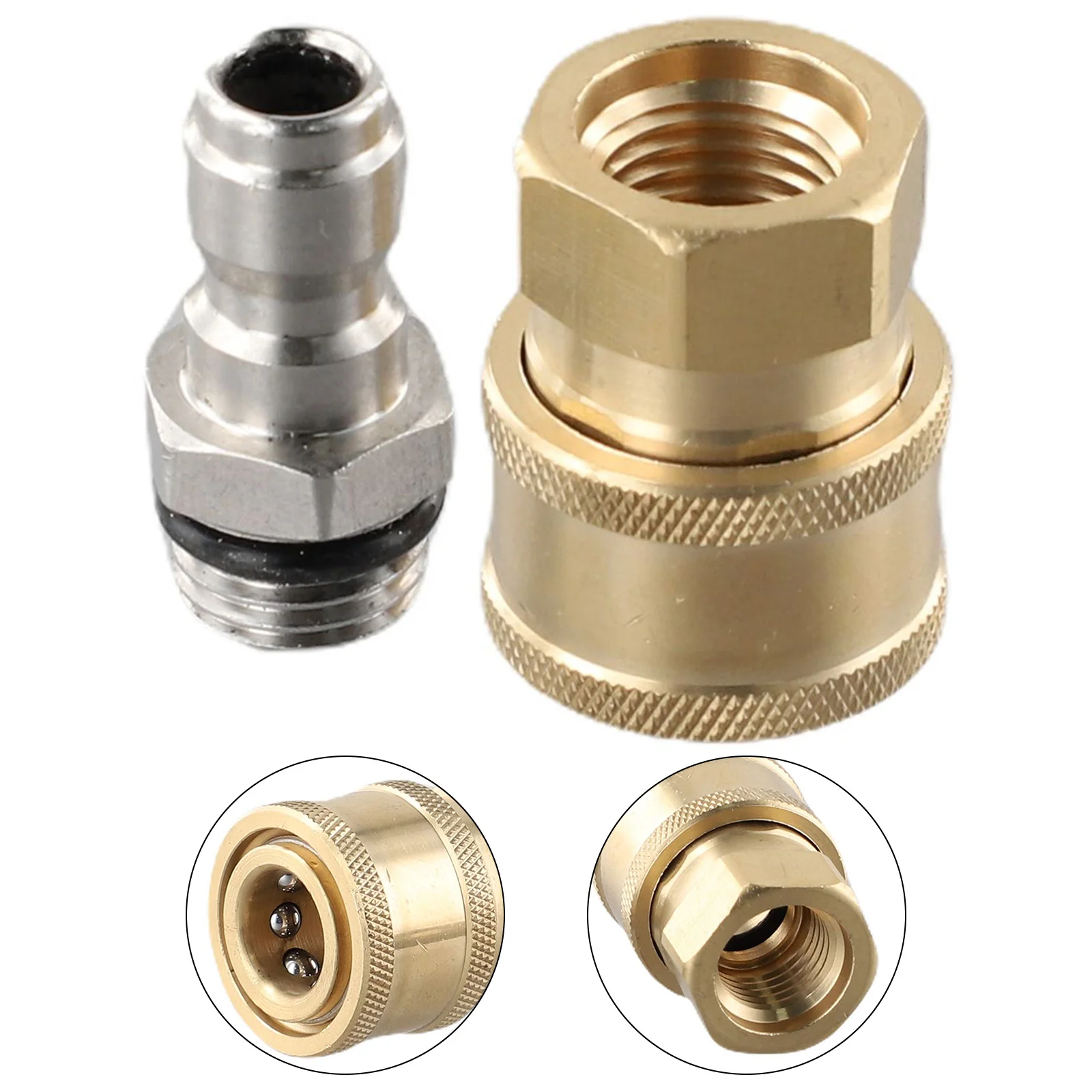 Spare Connector Parts Garden Washing Adapter Stainless Steel Pair Pressure Washer 1/4 Male M22/14 Female Brass
Spare Connector Parts Garden Washing Adapter Stainless Steel Pair Pressure Washer 1/4 Male M22/14 Female Brass