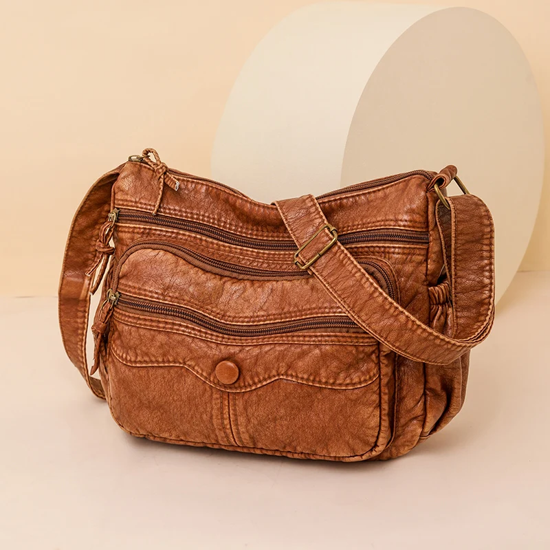 Women's Bag Vintage Female Shoulder Bag PU Leather Crossbody Bag Soft Women Purse Multi-pockets Messenger Bag Designer Handbag
Women's Bag Vintage Female Shoulder Bag PU Leather Crossbody Bag Soft Women Purse Multi-pockets Messenger Bag Designer Handbag