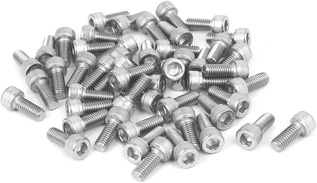 

Kidisoii M6 x 14mm Thread 304 Stainless Steel Hex Socket Head Cap Screw Bolt DIN912 50pcs