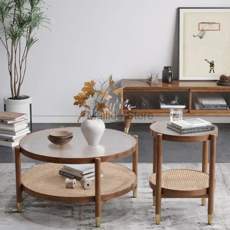 Japanese Solid Wood Round Coffee Tables Nordic Household Furniture Rattan Square Corner Table Modern Simple Glass Round Table
Japanese Solid Wood Round Coffee Tables Nordic Household Furniture Rattan Square Corner Table Modern Simple Glass Round Table