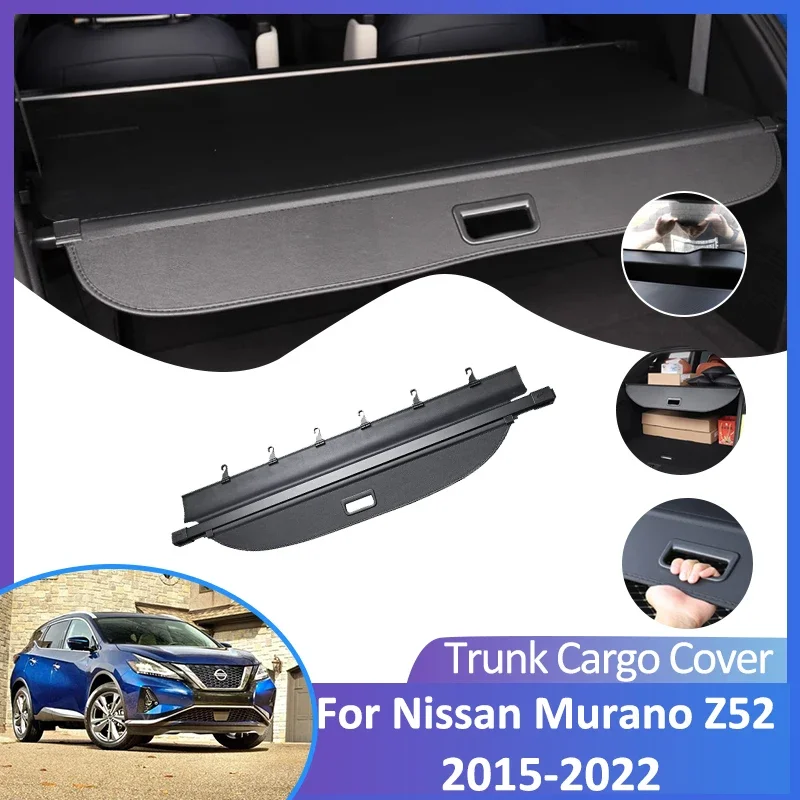 

For Nissan Murano Z52 Accessories 2015-2022 2021 Auto Rear Curtain Trunk Retractable Cargo Cover storage Waterproof Shield Shade