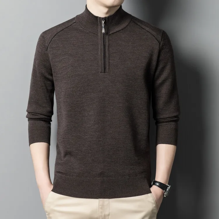 Luxury Sweater Men's 100% Pure Wool Autumn and Winter New Knitwear Bottomming Shirt Pullover Zip-up Turtleneck Thick Warm
Luxury Sweater Men's 100% Pure Wool Autumn and Winter New Knitwear Bottomming Shirt Pullover Zip-up Turtleneck Thick Warm