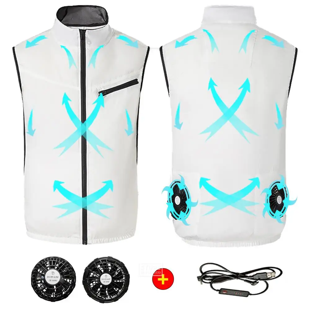 Summer Cooling Clothing Fan Vest USB Cooling Vest Charging Waistcoat Cooling Air Conditioning Camping Mountain Climbing 
Summer Cooling Clothing Fan Vest USB Cooling Vest Charging Waistcoat Cooling Air Conditioning Camping Mountain Climbing