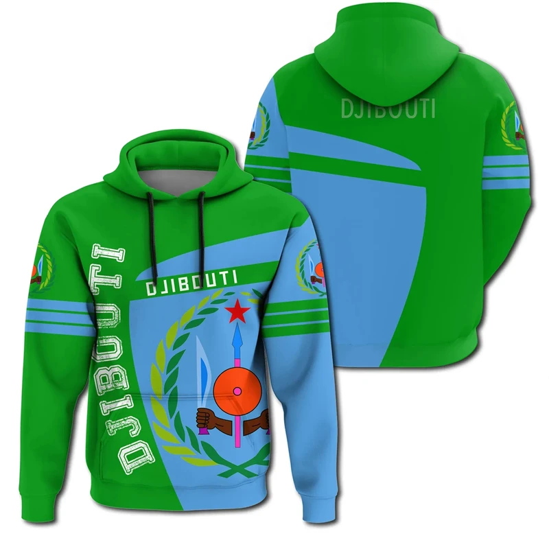 

Africa Djibouti Map Flag 3D Print Hoodies For Men Clothes Patriotic Tracksuit National Emblem Graphic Sweatshirts Male Hoody Top