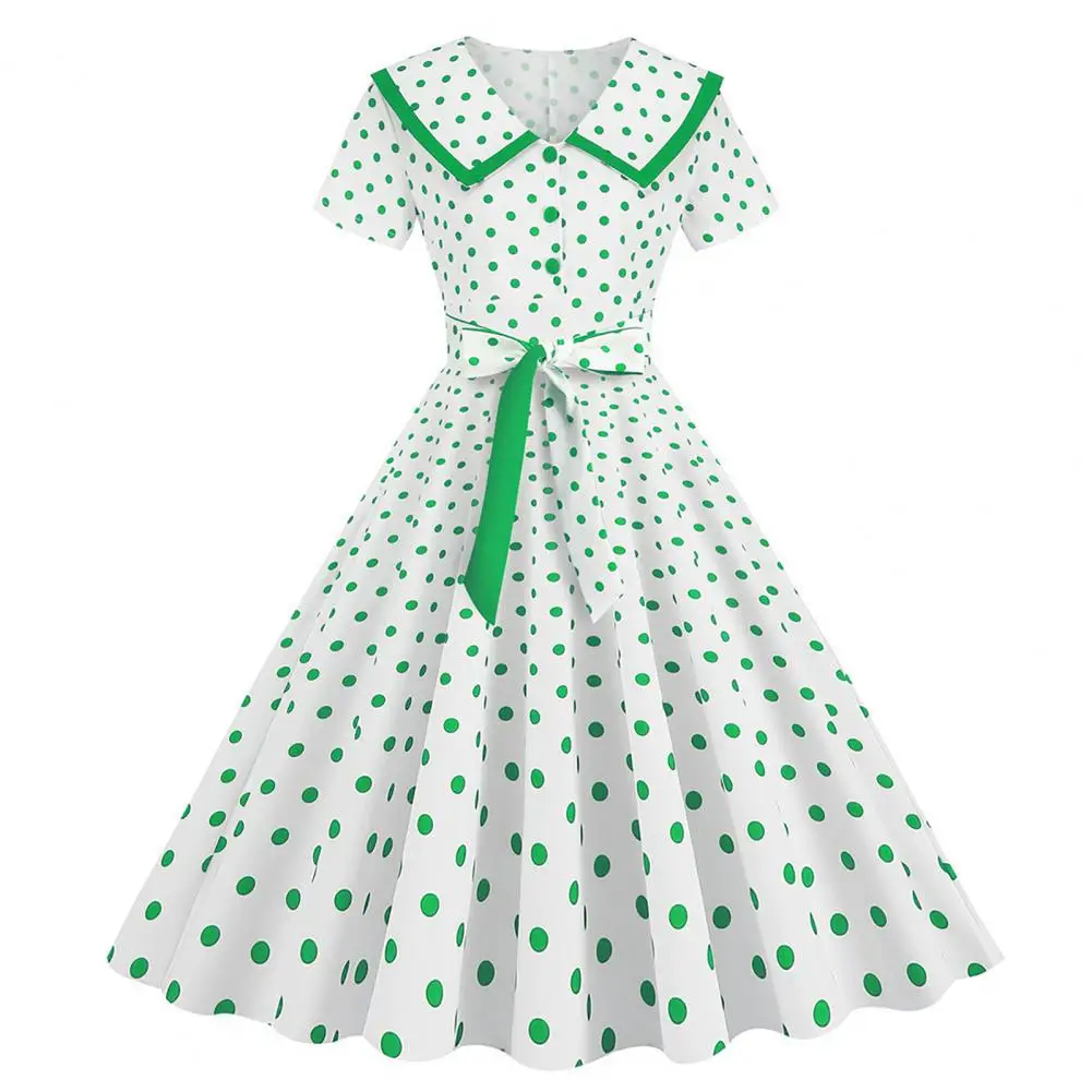 Soft Women Dress Vintage Princess Dress with Big Hem Contrast Color Dot Print for Women's Party Prom Wedding Events Women
Soft Women Dress Vintage Princess Dress with Big Hem Contrast Color Dot Print for Women's Party Prom Wedding Events Women