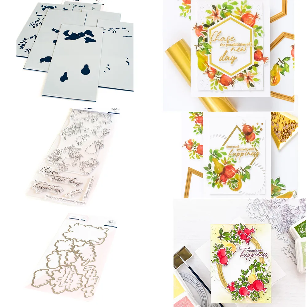 Pears Pomegranates Clear Stamps Metal Cutting Dies Stencil DIY Scrapbooking Card Paper Cards Handmade Album Stamp Die Sheets
Pears Pomegranates Clear Stamps Metal Cutting Dies Stencil DIY Scrapbooking Card Paper Cards Handmade Album Stamp Die Sheets