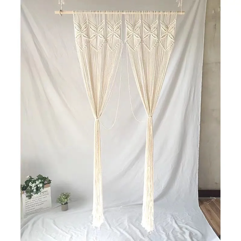 Boho Macrame Cotton Door Curtain - Handwoven Wall Art Tapestry 5 Sd81b4ac2aa3e4366ad1b4edfe40aa7c50