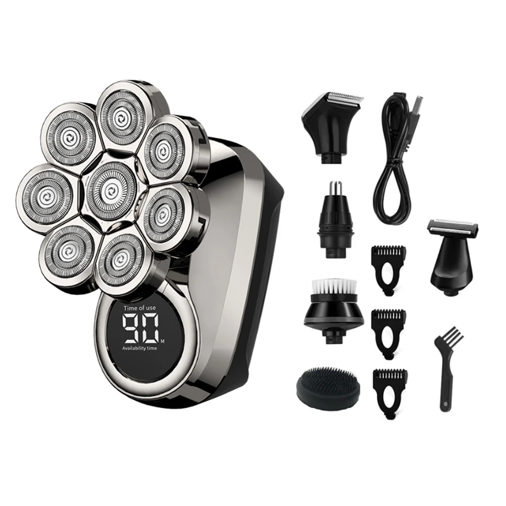 8 Blades Multi Electric Shaver 6 in 1 Nose Ear Hair Trimmer Beard Electric Shaver for Bald Men LED Display
8 Blades Multi Electric Shaver 6 in 1 Nose Ear Hair Trimmer Beard Electric Shaver for Bald Men LED Display