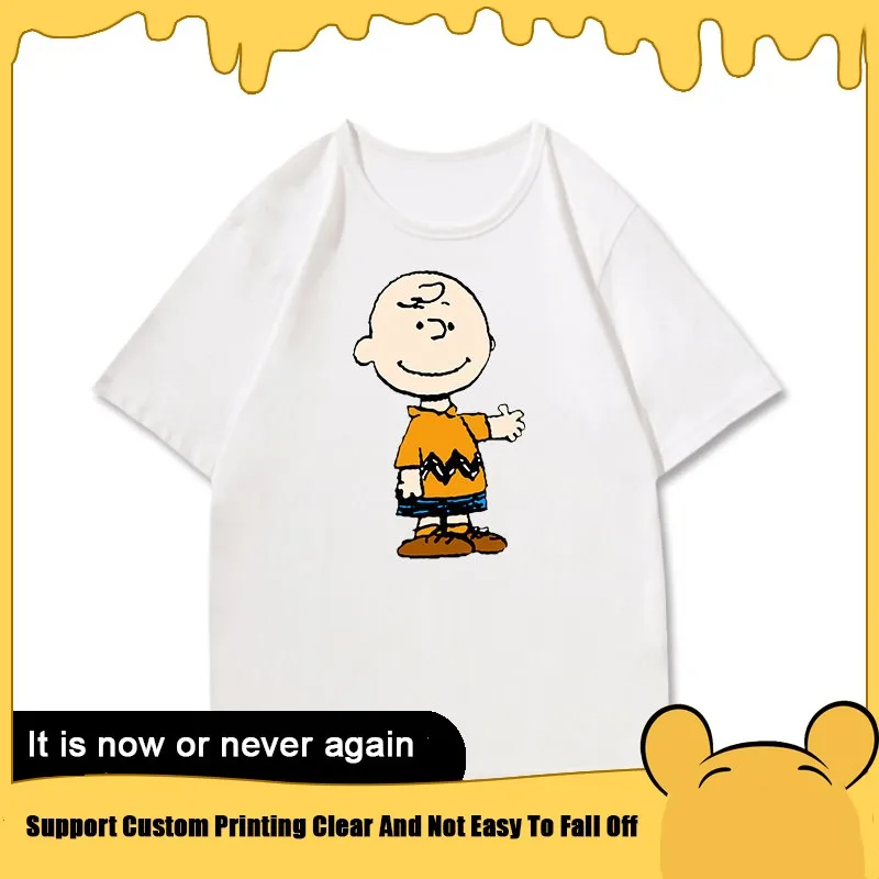 

Snoopy Cartoon Co-branded Printed Short-sleeved T-shirt Men's Children's Clothes Peanuts Around Snoopy Cotton Thin Model