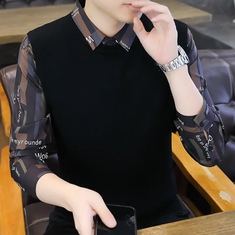 Men's high-end sweater autumn and winter new trend sweater collar casual stripes
Men's high-end sweater autumn and winter new trend sweater collar casual stripes
