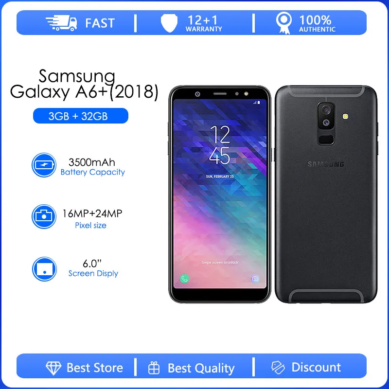 

Samsung Galaxy A6+ (2018) A605F Original Unlocked Galaxy A9 Star Lite Android 16MP 6.4'' 32GB 3GB RAM Free Shipping