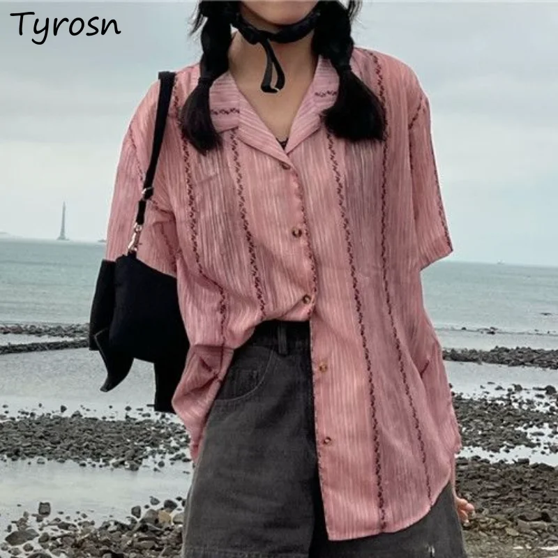 Shirts Women Flower Students Designer Retro Daily Summer Loose Turn-down Collar Korean Style Comfortable All-match Simple Casual
Shirts Women Flower Students Designer Retro Daily Summer Loose Turn-down Collar Korean Style Comfortable All-match Simple Casual