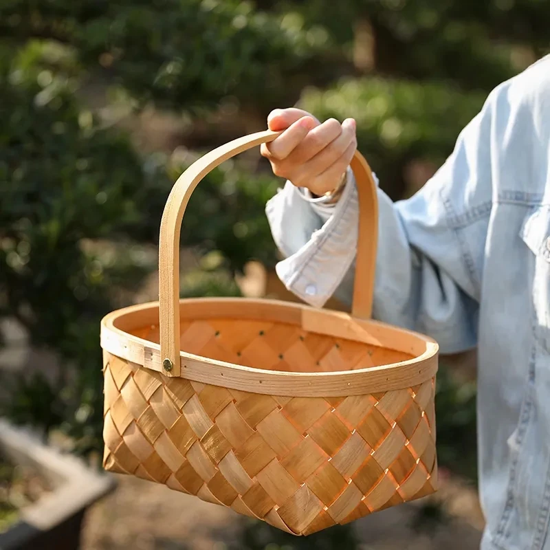 Literary Fruit Carrying Basket Wooden Slice Woven Picnic Basket Snack Basket Decorative Flower Basket Gift Packaging Box
Literary Fruit Carrying Basket Wooden Slice Woven Picnic Basket Snack Basket Decorative Flower Basket Gift Packaging Box
