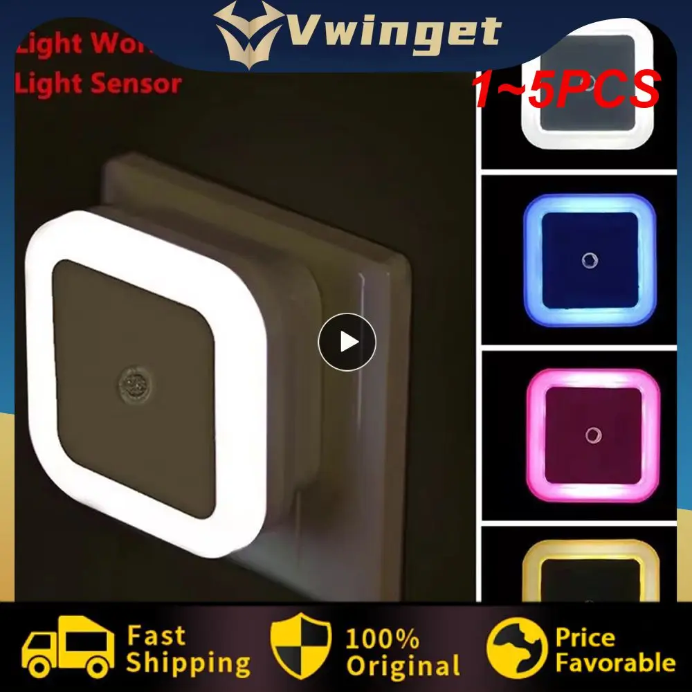 

1~5PCS PwwQmm Sensor Night Light Saving LED Sensor Smart Dusk to Dawn Sensor Lamps Nightlight for Bedrooms Toilets Stairs