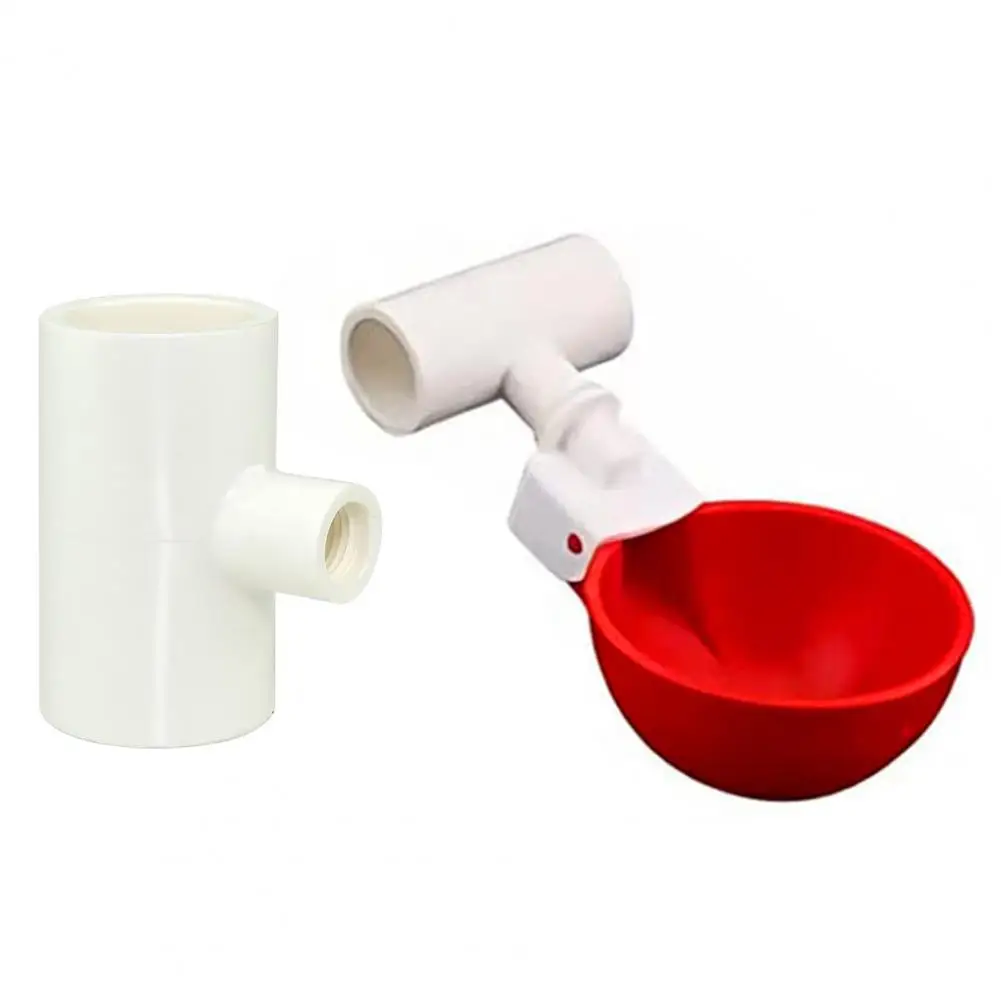 

5Pcs Automatic Chicken Waterer Cups with 1/2" PVC Tee Fittings Chicks Duck Goose Poultry Waterer Feeder Chicken Waterer Cup