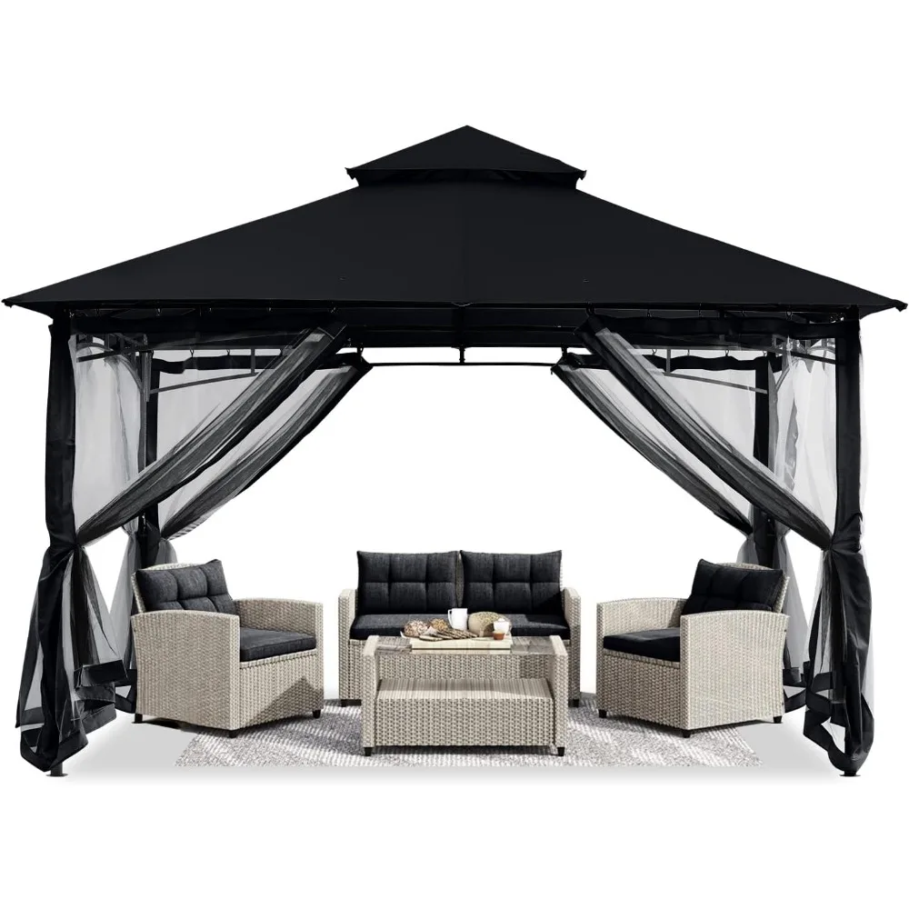 Gazebos for Patios 10x12 - Outdoor Steel Frame Gazebo with Mosquito Netting for Lawn Backyard Garden Deck (Black)
Gazebos for Patios 10x12 - Outdoor Steel Frame Gazebo with Mosquito Netting for Lawn Backyard Garden Deck (Black)