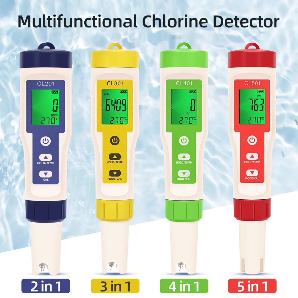 2/3/4/5 in 1 PH/CL2/H2/ORP/Temperature Meter Digital Water Quality Monitor Tester for Pools Drinking Water Aquariums Aquaculture
2/3/4/5 in 1 PH/CL2/H2/ORP/Temperature Meter Digital Water Quality Monitor Tester for Pools Drinking Water Aquariums Aquaculture