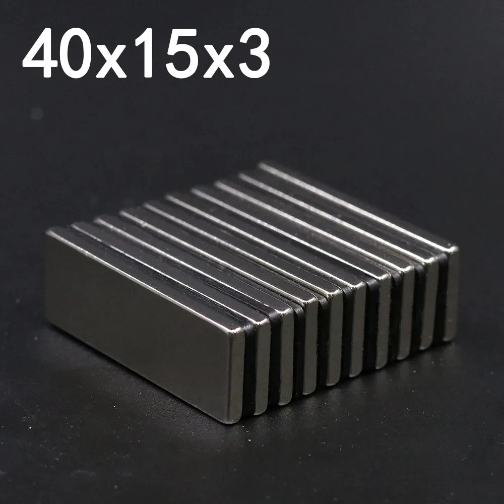 1/2/5/10Pcs 40x15x3 Neodymium Magnet 40mm x 15mm x 3mm N35 NdFeB Block Super Powerful Strong Permanent Magnetic imanes
1/2/5/10Pcs 40x15x3 Neodymium Magnet 40mm x 15mm x 3mm N35 NdFeB Block Super Powerful Strong Permanent Magnetic imanes