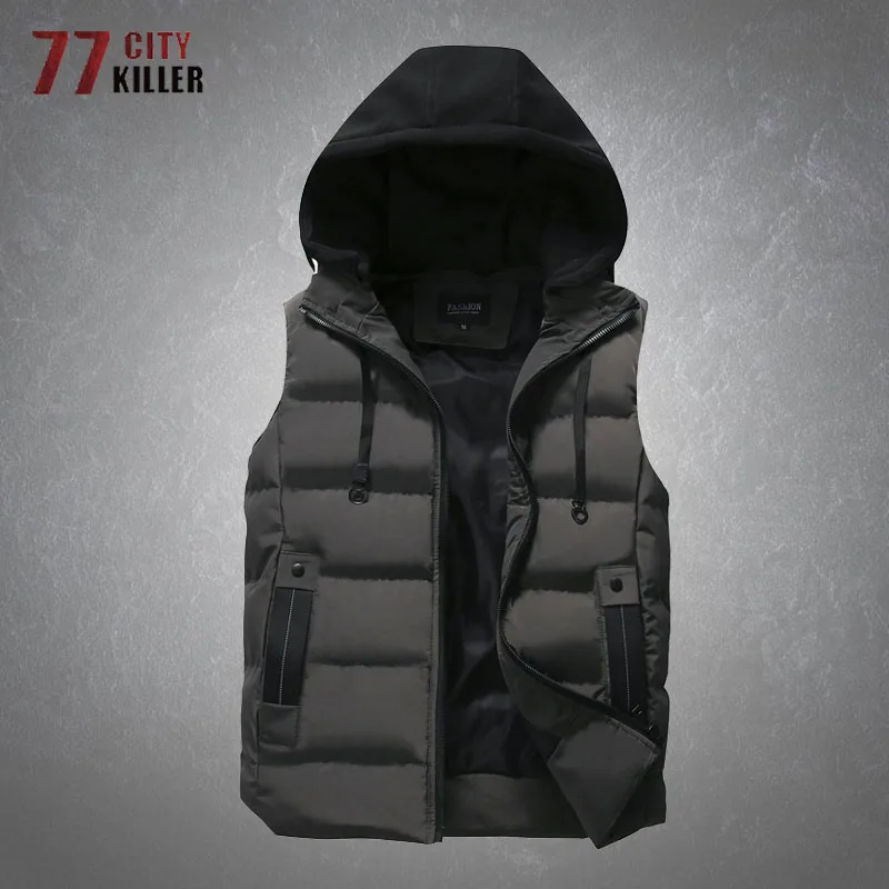 Winter Thicken Warm Waterproof Sleeveless Hooded Vests Men's Parkas Casual Solid Color Zipper Loose Cardigan Waistcoat Vest Male
Winter Thicken Warm Waterproof Sleeveless Hooded Vests Men's Parkas Casual Solid Color Zipper Loose Cardigan Waistcoat Vest Male