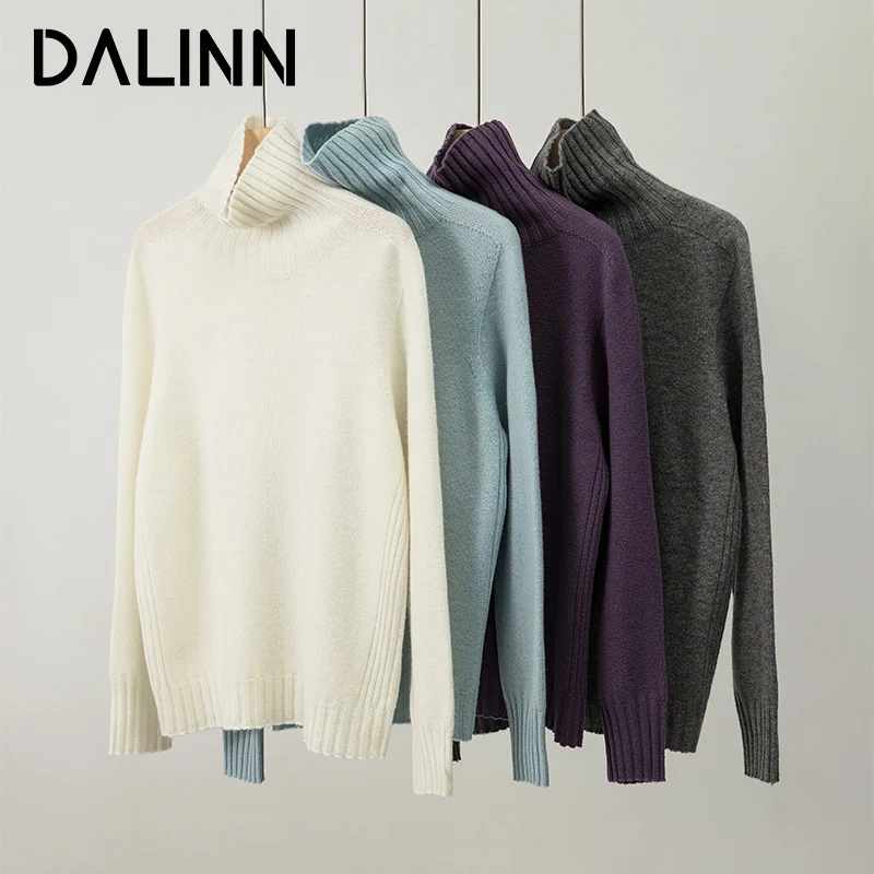 Woman Turtleneck Pullovers 100%Sheep Wool Plain Knitted High Collar Warm Sweaters 2023 Fall Winter Basic Top White Blue DALINN
Woman Turtleneck Pullovers 100%Sheep Wool Plain Knitted High Collar Warm Sweaters 2023 Fall Winter Basic Top White Blue DALINN
