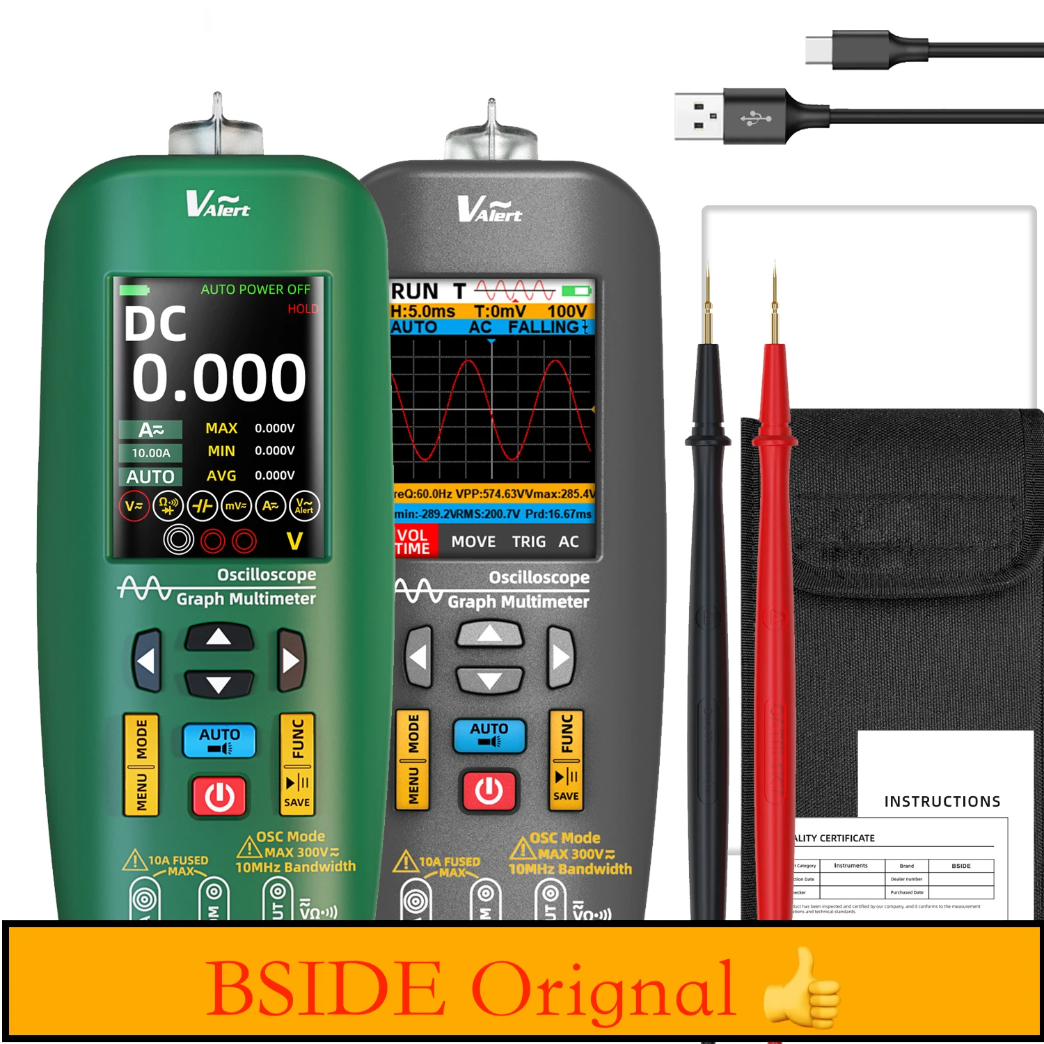 BSIDE O1 Digital Multimeter Handheld Oscilloscope Rechargeable Professional Auto Current Voltage Electronic Components Tester
BSIDE O1 Digital Multimeter Handheld Oscilloscope Rechargeable Professional Auto Current Voltage Electronic Components Tester