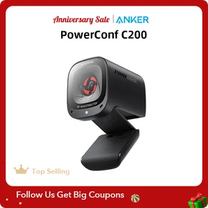 веб камера для пк Anker PowerConf C200 2K USB фотоаппарат web camera, мини камера с ИИ-шумоподавлением, коррекция ярсветильник СТИ