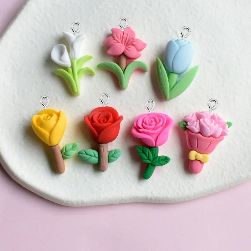10Pcs Cute Rose Tulip Flowers Resin Charms for Jewelry Making Accessories DIY Earrings Necklace Bracelet Pendants Accessories
10Pcs Cute Rose Tulip Flowers Resin Charms for Jewelry Making Accessories DIY Earrings Necklace Bracelet Pendants Accessories