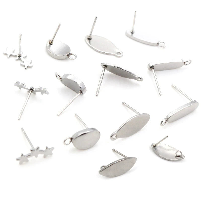 20pcs/Lot 316L Stainless Steel Geometric Polygonal Earring Stud Earring Posts Connector For DIY Earring Jewelry Making Supplies
20pcs/Lot 316L Stainless Steel Geometric Polygonal Earring Stud Earring Posts Connector For DIY Earring Jewelry Making Supplies