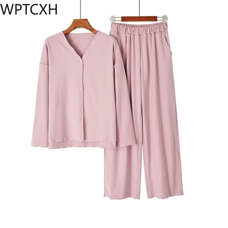 WPTCXH Autumn Winter Keep Warm Long Sleeved Long Pants Pajamas Set Plus Thick V Neck Simple Home Wear Cardigan Loungewear Set
WPTCXH Autumn Winter Keep Warm Long Sleeved Long Pants Pajamas Set Plus Thick V Neck Simple Home Wear Cardigan Loungewear Set