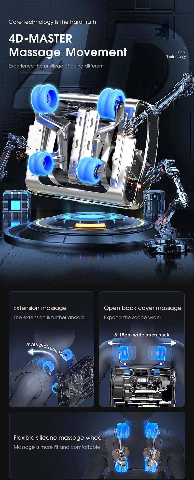 NINGDECRIUS Best Seller Luxury 4D Massage Chair Space Capsule Full Body Massager SL Rail Electric Zero Gravity Massage Chair