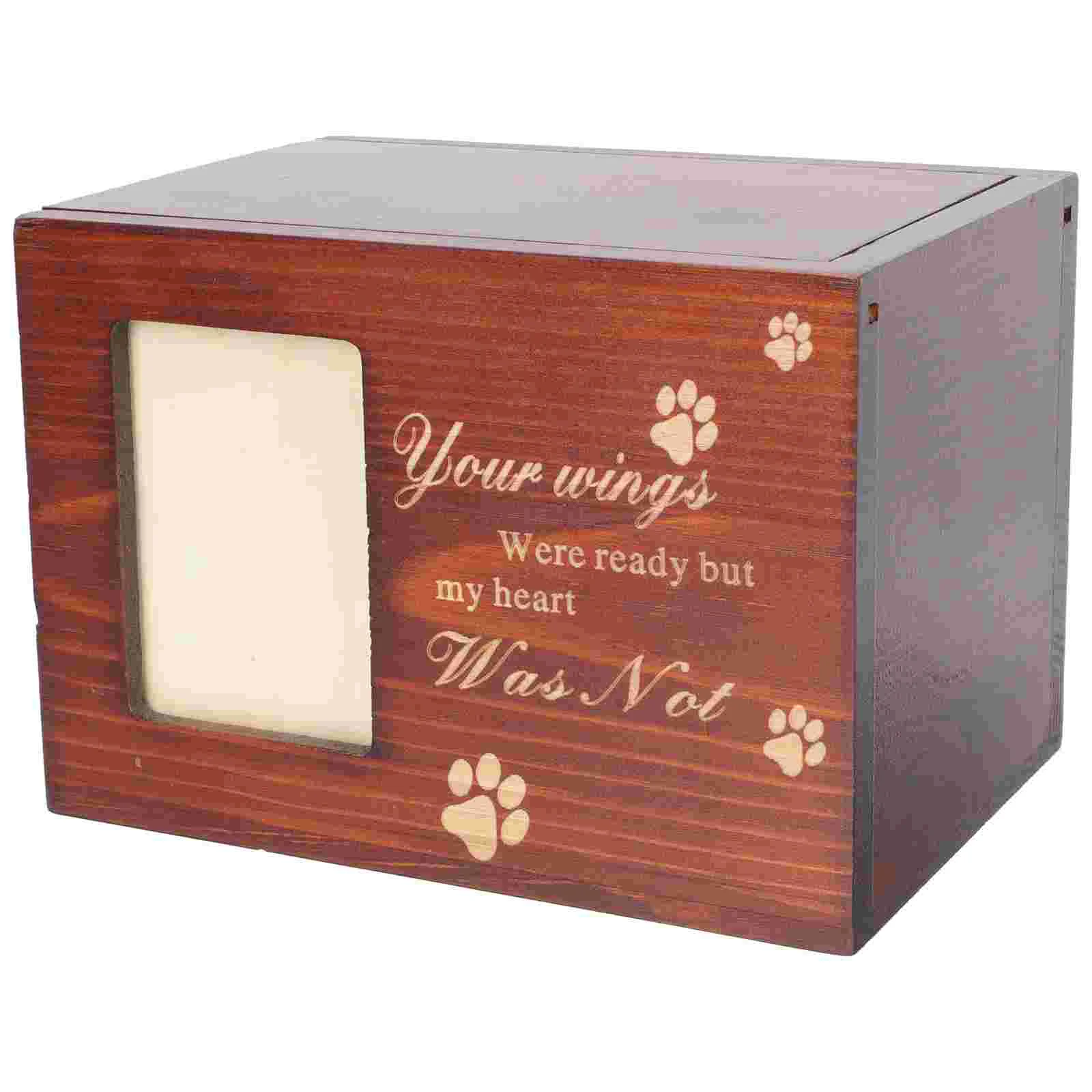 

Box Pet Ashes Urn Dog Memory Cremation For Urns Keepsake Photo Wooden Memorial Dogs Ash Cat Casket Small Bone Or Cats Gifts Paw
