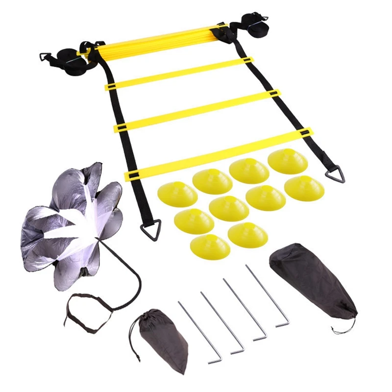 Football Training Set Agility Ladder Speed Ladder Logo Disc Resistance Parachute Set
Football Training Set Agility Ladder Speed Ladder Logo Disc Resistance Parachute Set