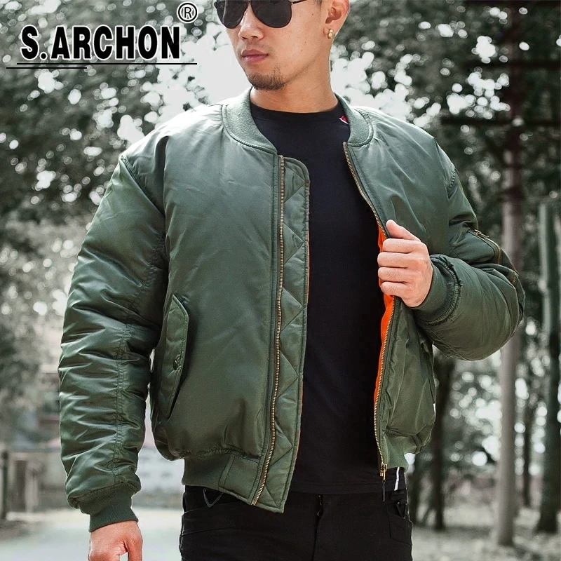 

MA1 Men Winter Warm Military Airborne Flight Tactical Bomber Jacket Army Air Force Fly Pilot Jacket Aviator Motorcycle Down Coat